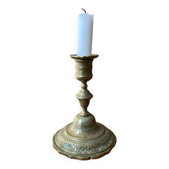 Antique brass candle holder