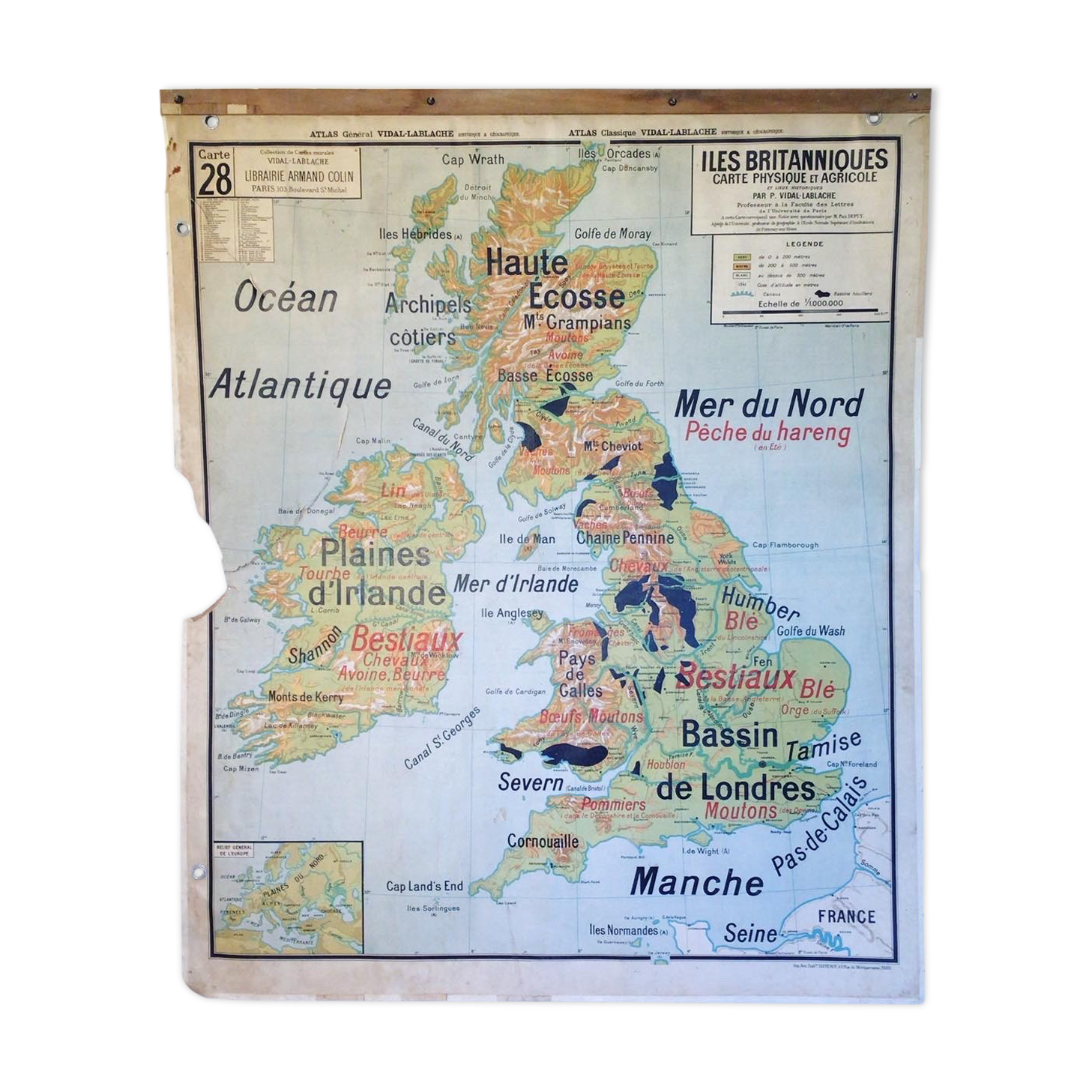 Map Vidal Lablache British Isles