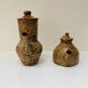 Pair of vintage brutalist ceramic teapots from the 1970s.