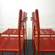 4 chaises rouges Spaghetti de Giandomenico Belotti pour Alias