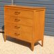 Chest of drawers with 4 drawers, light oak, 1960.