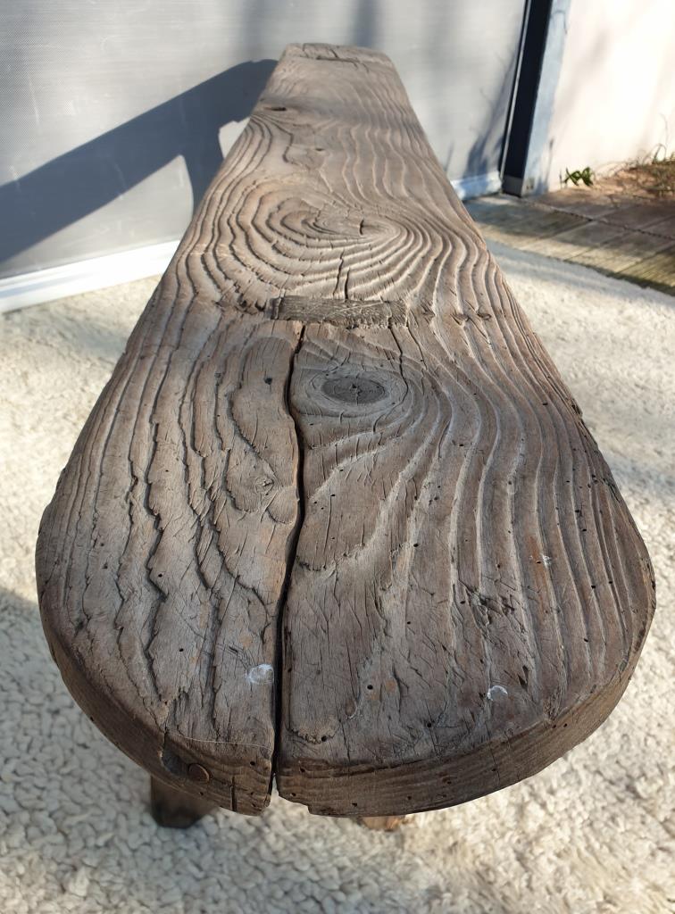 Spinning bench XIXth wooden XL 203cm