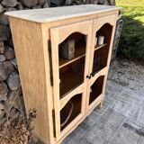 Refurbished solid wood display cabinet/sideboard