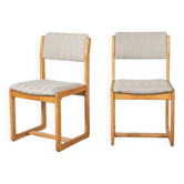 Set of 2 Beech Chairs by Guilleumas, Spain