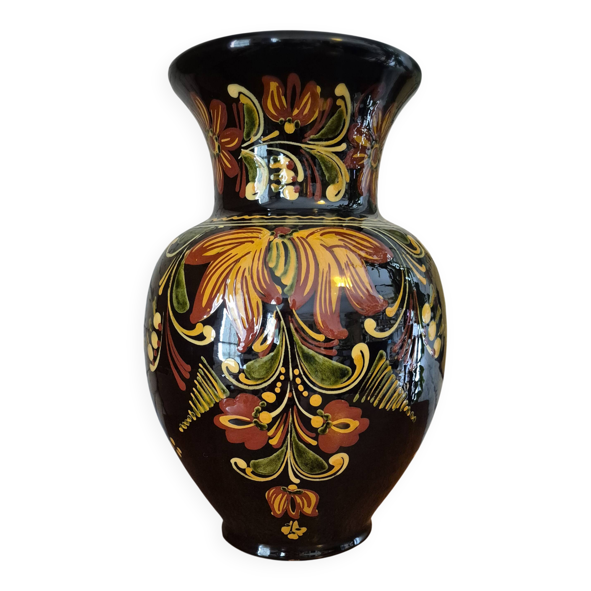 Vintage HVM Hungarian Black Vase