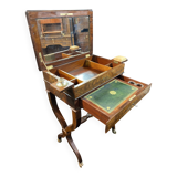 Louis-Philippe period mahogany writing desk with candlestick, 19th century