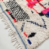 Moroccan Berber carpet Azilal ecru with colorful patterns 305x186cm