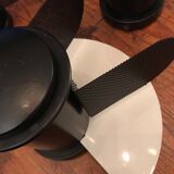 Pair of glass and metal wall lamps, Italy 1980