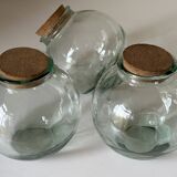 Set of 3 vintage glass candy jars from the 60s and 70s