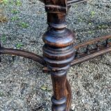 Table from the late 19th century, neo-Renaissance style, in black and oak.