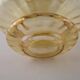 Large Mid Century Amber Glass Light Shade With Ribbed Effect & Frilled Edge