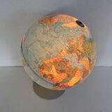 Old world map scan globe 1972 denmark vintage
