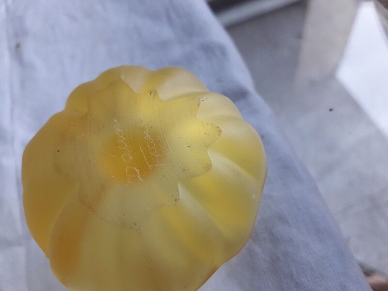 Pair of crystal flower bowls, Daum