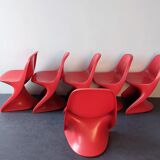 Set of 6 Casalino1 children's chairs by Alexander Begge for Casala, Italy 1970's