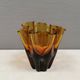 Beautiful ‘folded’ vase in amber-coloured glass. 1980-90s Finland