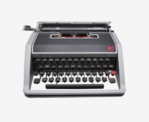 Machine à écrire Olivetti DL gris et noire révisée ruban neuf