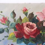 Painting bouquet of flowers, still life, signed Louis Andrey, oil on canvas, mid-twentieth