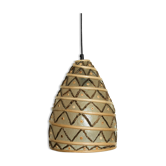 Suspension in mother-of-pearl and wicker