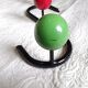 Vintage metal hook and 3 tricolor wooden hooks 40.5 cm