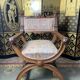 Fauteuil dagobert « curule » chêne 1950