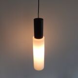 Large black and white glass pendant lamp by Evenblij, 1960's