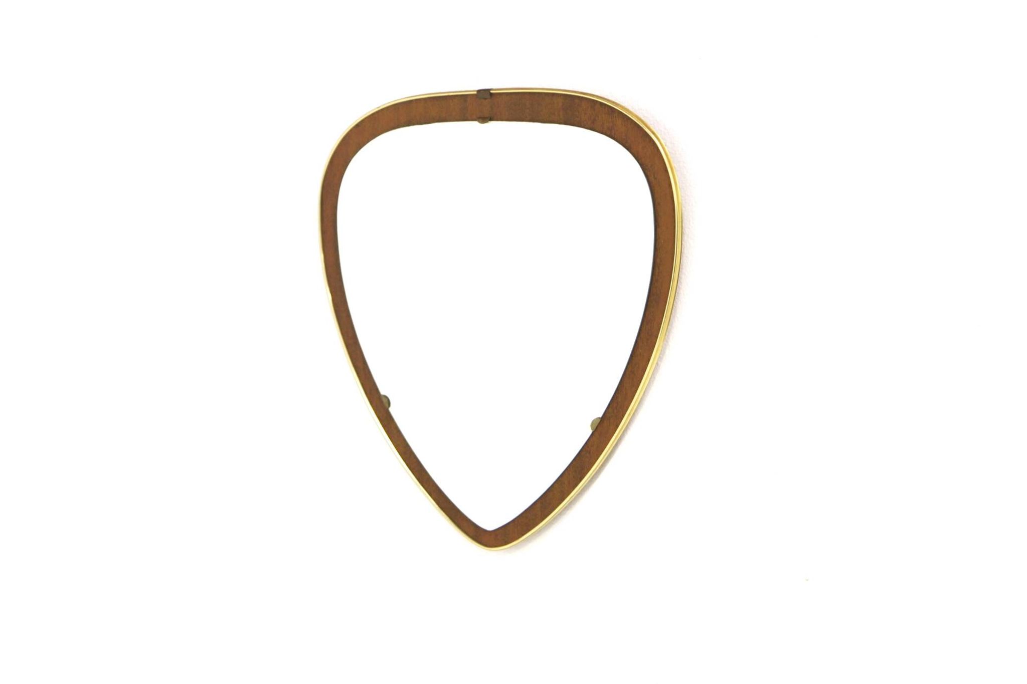 Miroir scandinave en teck, 37x34cm, Suède, 1960