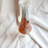 Opaline vase Florentine Stelvia marbled pink