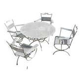 Garden set Maison Jansen in wrought iron 1960