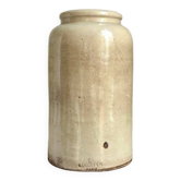 Beige glazed stoneware mustard pot n°5