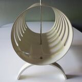 Opal Möbel white lacquered plywood magazine rack, 1970