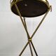 Small Italian brass and wood tripod coffee table from 50s