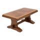 Brutalist coffee table in solid oak and ceramic – 1970