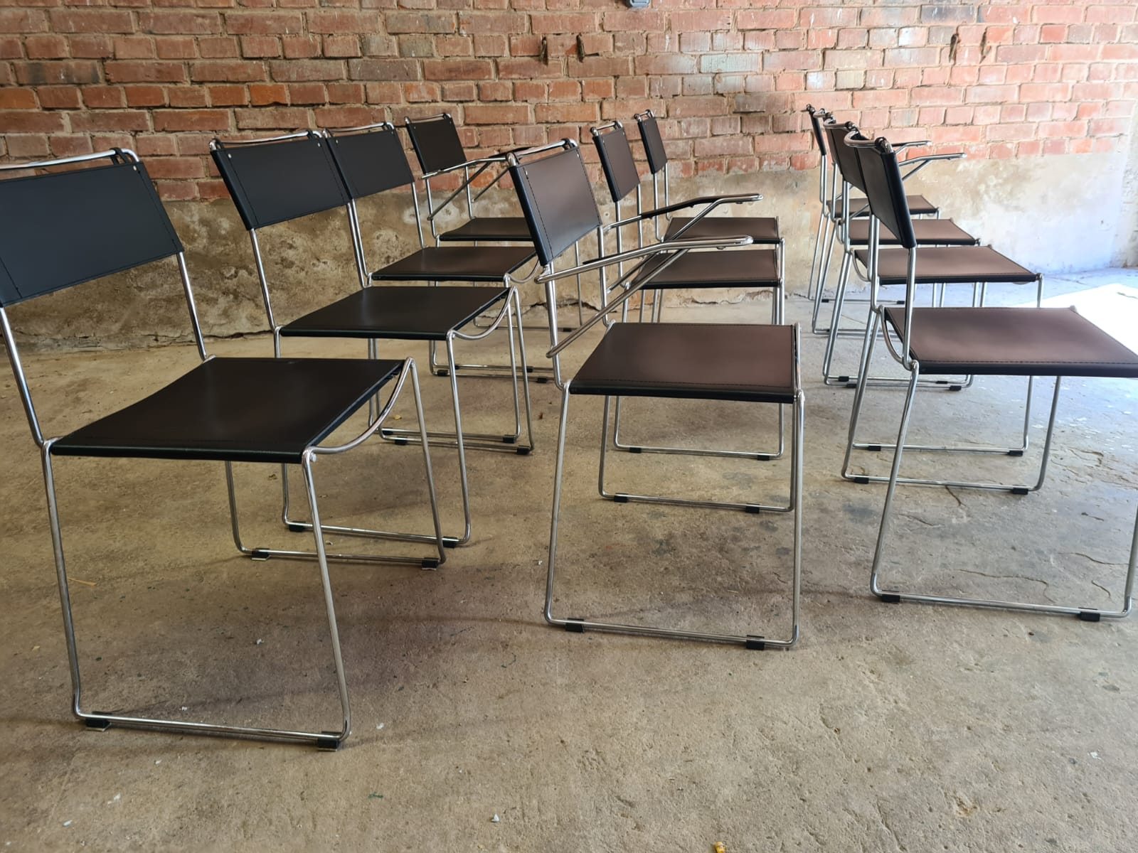 Set of 8 vintage design chairs by Giandomenico Belotti for Alias
