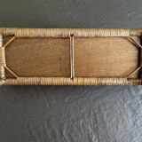 Brown rattan wall shelf