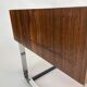 Table d'appoint vintage en palissandre verre chromé 1960 design