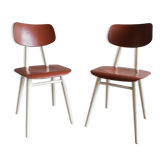 2 vintage Czech wooden chairs, your ex Thonet, 1960.