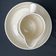 Art Deco, brocade jug and ceramic basin by Badonwiller around 1930.