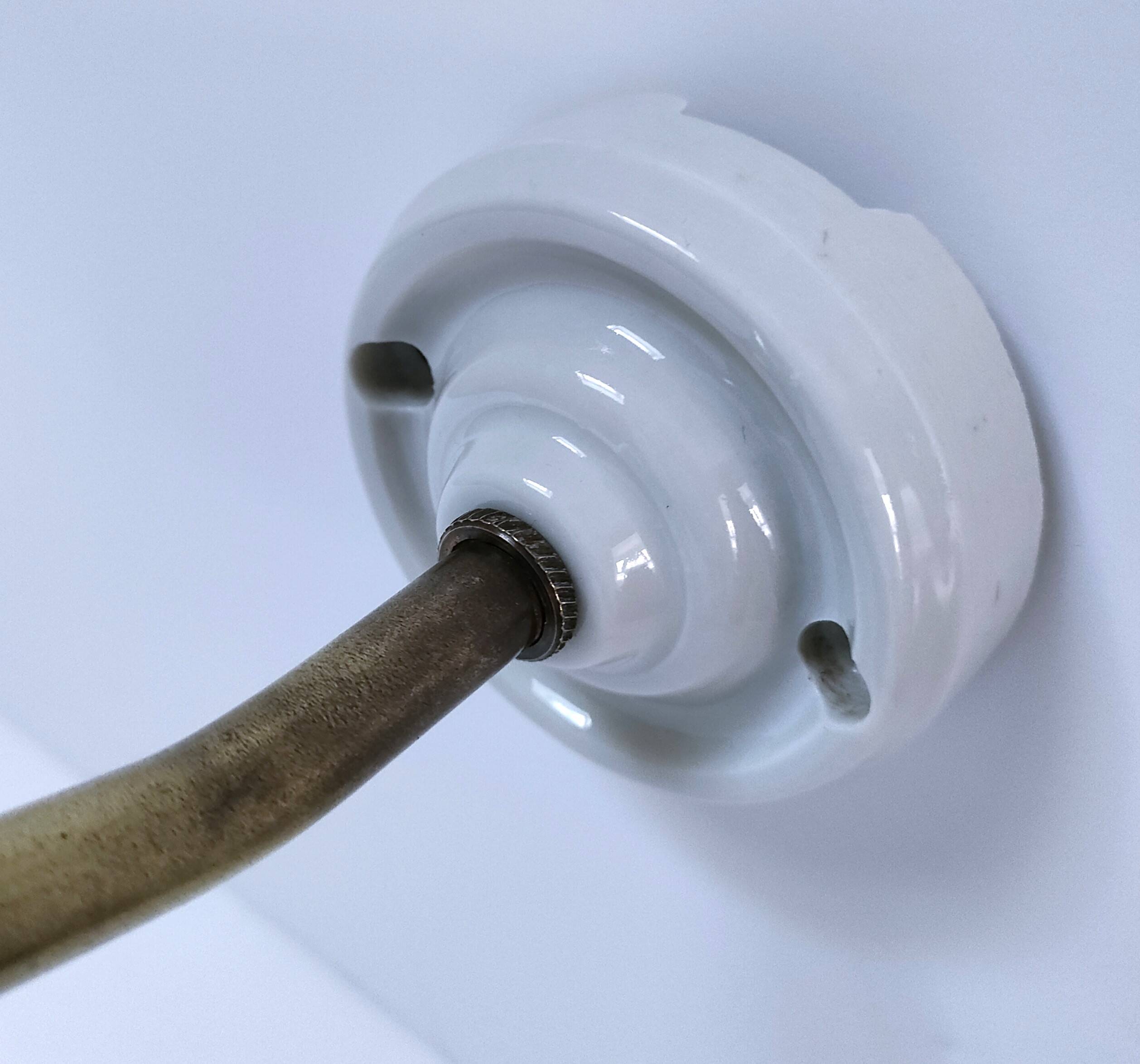 Brass porcelain glass wall light 1900