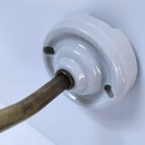 Brass porcelain glass wall light 1900