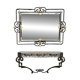 Mirror with Art Deco style console.