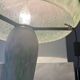 Lampe champignon gris vert en verre