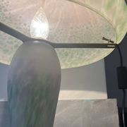 Grey-green mushroom lamp in glass