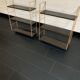 Pair shelves vintage 1960 string chocolate gold - 144 x 58 cm