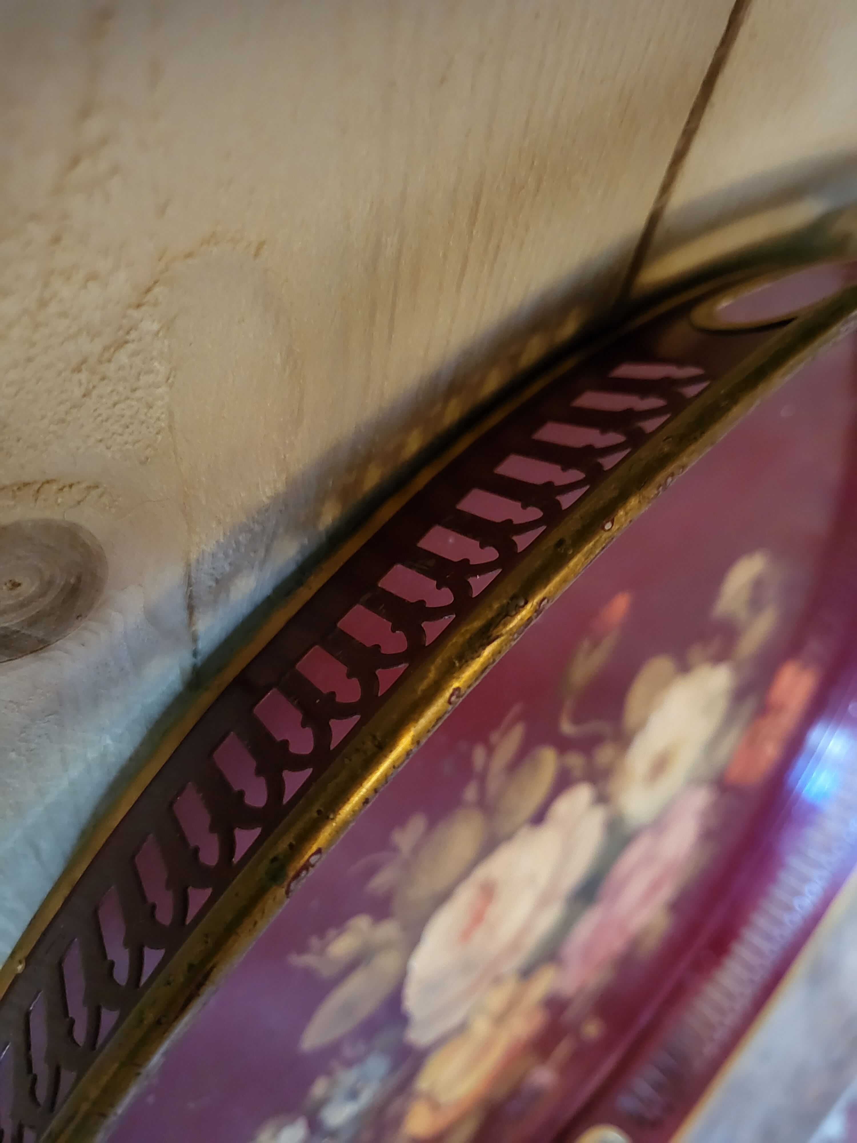 Old painted sheet metal top