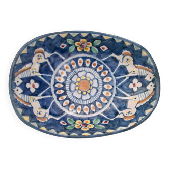 Bol ou centre de table vintage en céramique fait main et peint à la main, Italie
