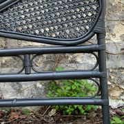 Tête de lit vintage en rotin noir 142cm