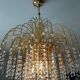 Vintage brass chandelier with crystal tassels cascade