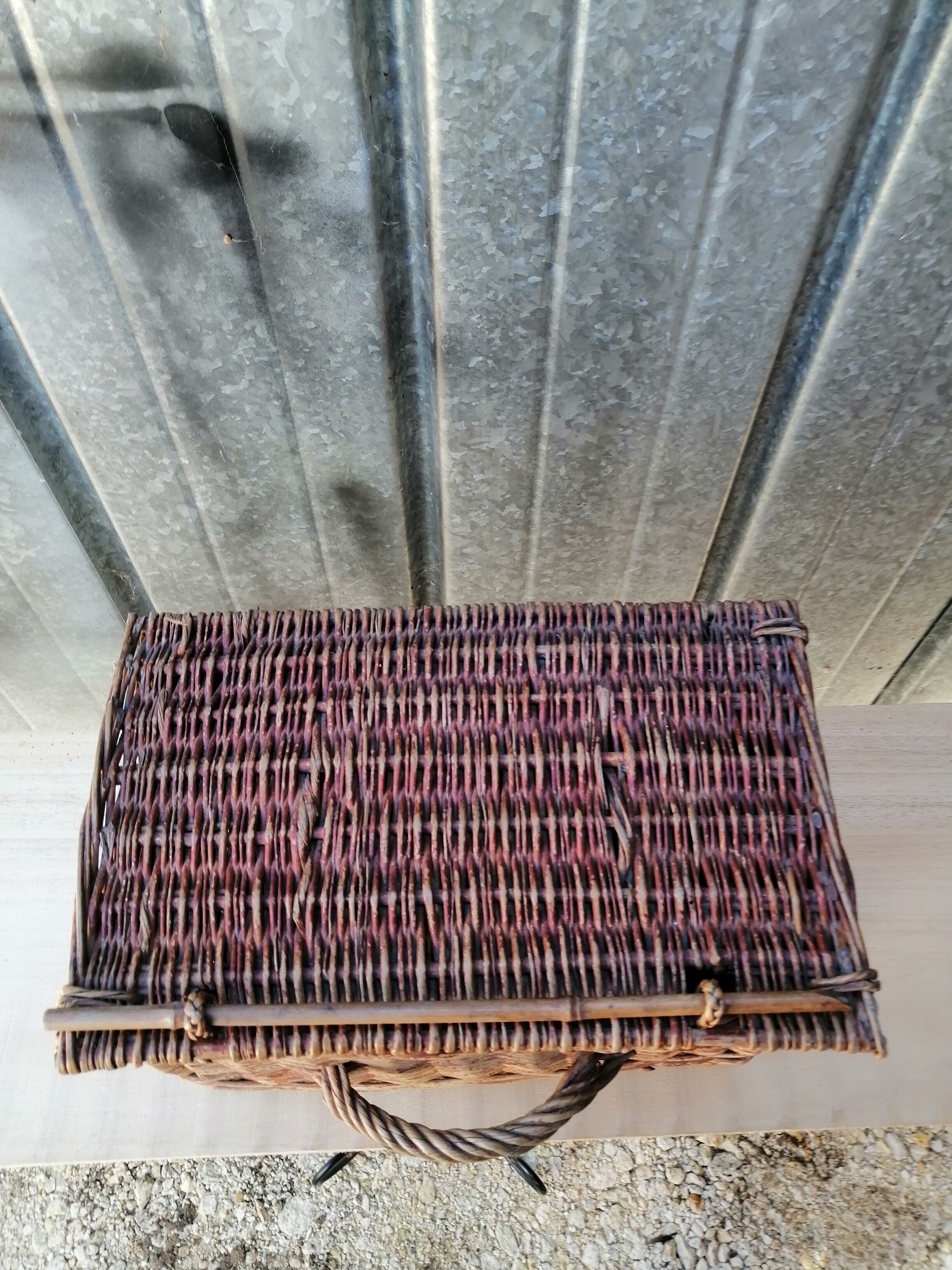 Vintage wicker travel basket