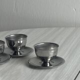 Set of 3 designer stainless steel egg cups