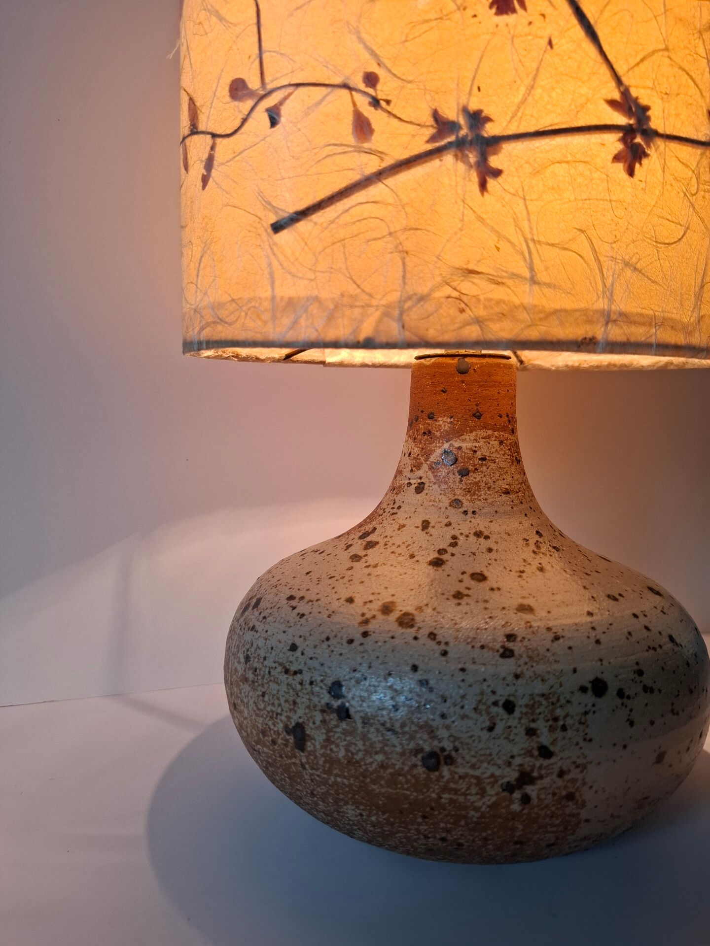 Vintage pyrite stone lamp